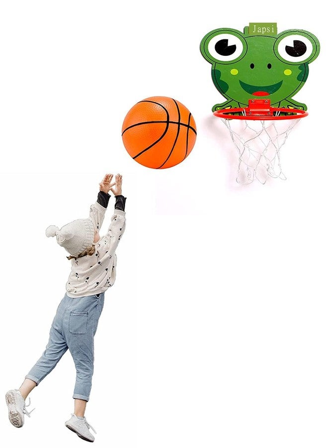 JAPSI Basketball with Net for Kids (Turtle Print) | Basketball Kit for Kids | Wall Hanging Basketball Net with Ball | Basketball Toys for Kids 3 Years | Basketball Hoop for Kids Indoor - Image 1
